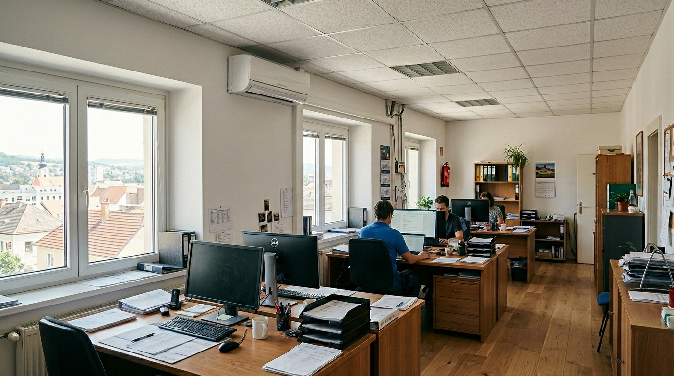 Büro mit mehreren Arbeitsplätzen